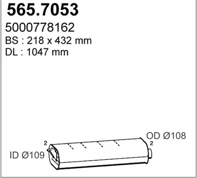 Zentral-/Außenschalldämpfer ASSO 565.7053