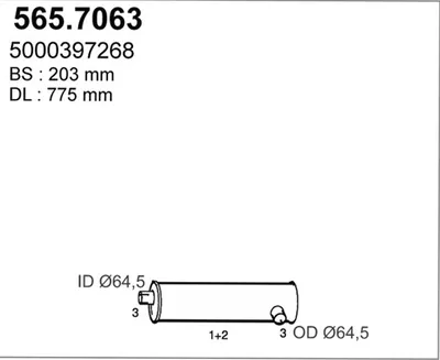 Zentrum/Rear Schalldämpfer Renault Trucks MESSENGER Van · Renault Trucks MESSENGER Plattform/Chassis · Renault Trucks MESSENGER Truck Traktor