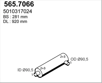 Zentral- und Oberschalldämpfer ASSO 565.7066