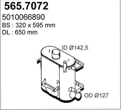 Zentral-/Außenschalldämpfer ASSO 565.7072