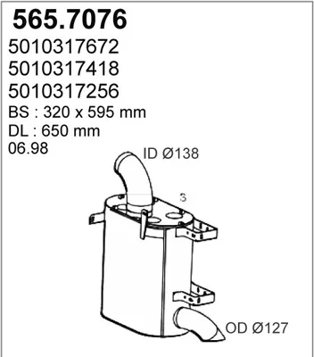Zentral- und Oberschalldämpfer ASSO 565.7076