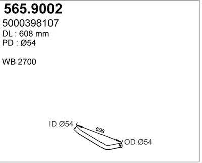 Auspuffrohr Renault Trucks MESSENGER Van · Renault Trucks MESSENGER Plattform/Chassis