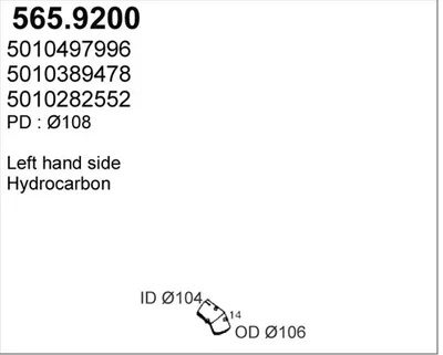 Auspuffrohr ASSO 565,9200