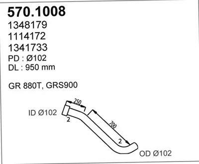 Auspuffrohr ASSO 570.1008