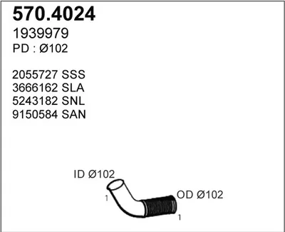 Flexibler Anschluss, Auspuff ASSO 570.4024