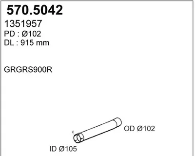 Auspuffrohr ASSO 570.5042