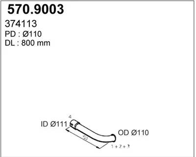 Auspuffrohr ASSO 570,9003