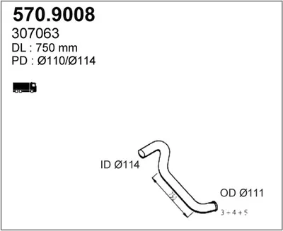 Auspuffrohr ASSO 570,9008