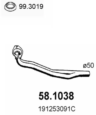 Auspuffrohr Vw JETTA I · Vw GOLF I · Vw GOLF II
