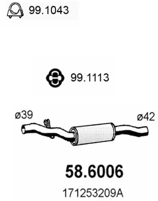 Schalldämpfer Vw JETTA I · Vw SCIROCCO · Vw GOLF I