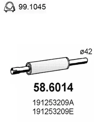 Schalldämpfer Vw PASSAT B3/B4 · Vw PASSAT B3/B4 Variante · Vw GOLF II