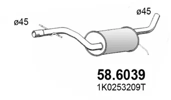 Mittelschalldämpfer Vw GOLF V · Vw GOLF PLUS V