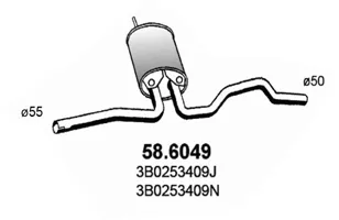 Mittelschalldämpfer Vw PASSAT B3/B4 Variante · Vw PASSAT B5 · Vw PASSAT B5 Variante