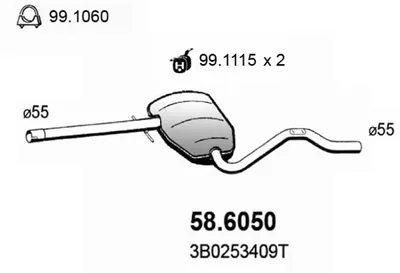 Schalldämpfer Vw PASSAT B5 · Vw PASSAT B5 Variante · Vw PASSAT B5.5