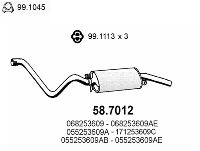 Schalldämpfer Vw SCIROCCO · Vw GOLF I Cabriolet · Vw GOLF I