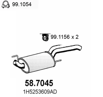Schalldämpfer Vw VENTO hinten