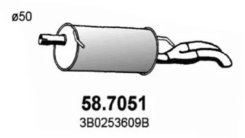 Hintere Schalldämpfer Vw PASSAT B3/B4 Variante · Vw PASSAT B5 · Vw PASSAT B5 Variante