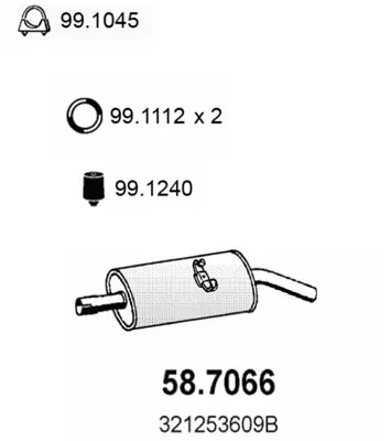 Hintere Schalldämpfer Vw SANTANA · Vw PASSAT B2 · Vw PASSAT B2 Variante