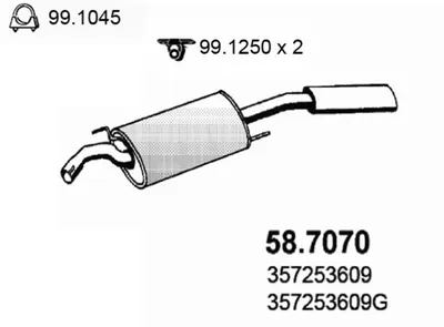 Schalldämpfer Vw PASSAT B3/B4 · Vw PASSAT B3/B4 Variante