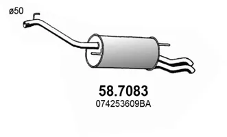 Hintere Schalldämpfer Vw TRANSPORTER T4 Bus · Vw TRANSPORTER T4 Van · Vw TRANSPORTER T4 Plattform/Chassis (70E, 70L, 70M, 7DE, 7DL, 7D)