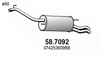 Hintere Schalldämpfer Vw TRANSPORTER T4 Bus · Vw TRANSPORTER T4 Van · Vw TRANSPORTER T4 Plattform/Chassis (70E, 70L, 70M, 7DE, 7DL, 7D)