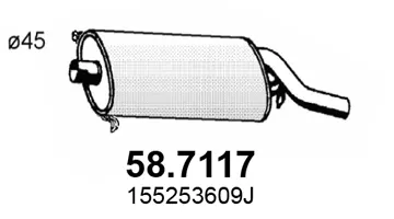 Hintere Schalldämpfer Vw GOLF I Cabriolet