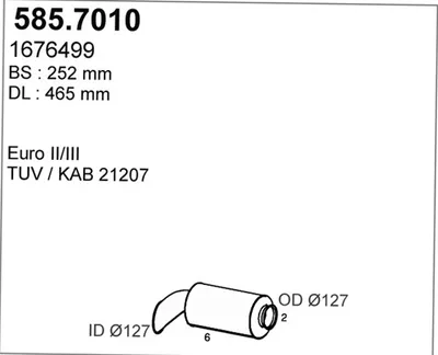 Zentral-/Außenschalldämpfer ASSO 585.7010