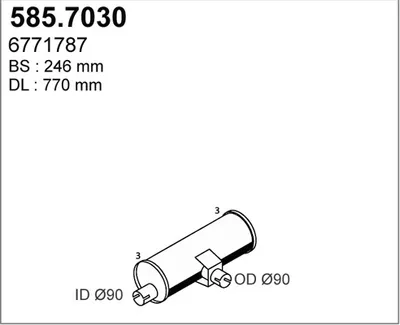 Zentral-/Außenschalldämpfer ASSO 585.7030