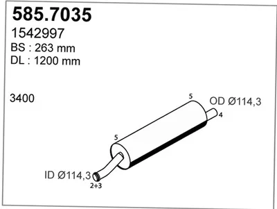 Zentral-/Außenschalldämpfer ASSO 585.7035