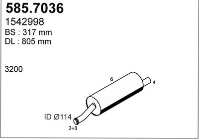 Zentral- / Außenschalldämpfer ASSO 585.7036