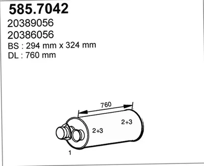 Zentral-/Außenschalldämpfer ASSO 585.7042