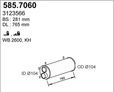 Zentral- und Außenschalldämpfer ASSO 585.7060