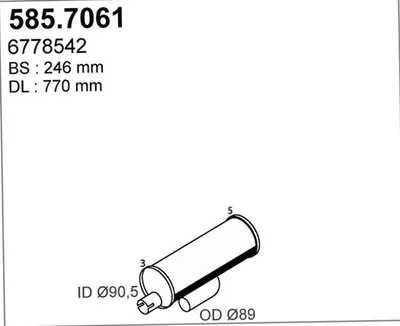 Zentral-/Außenschalldämpfer ASSO 585.7061