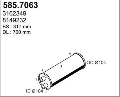 Zentral-/Außenschalldämpfer ASSO 585.7063