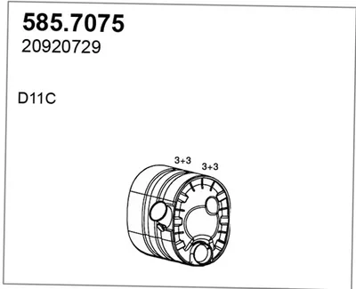 Zentral-/Außenschalldämpfer ASSO 585.7075