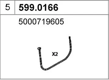 Montagesatz, Schalldämpfer ASSO 599.0166