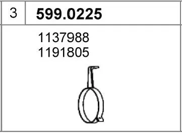 Montagesatz, Schalldämpfer ASSO 599.0225