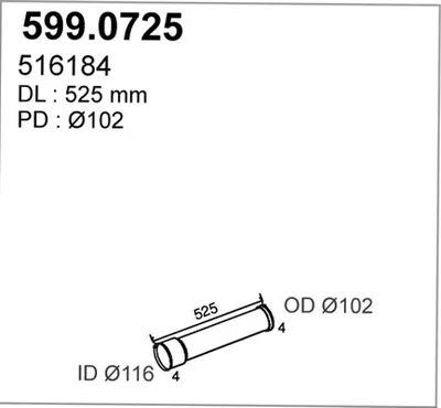 Montagesatz, Schalldämpfer ASSO 599.0725