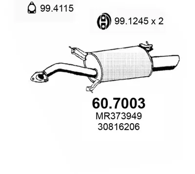 Hinterer Schalldämpfer Mitsubishi CARISMA · Mitsubishi CARISMA Limousine · Volvo S40 I