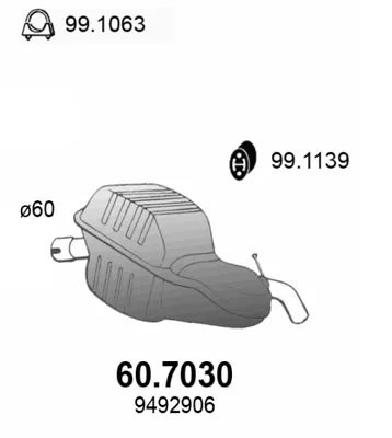 Hinterer Schalldämpfer Volvo V70 II · Volvo S60 I