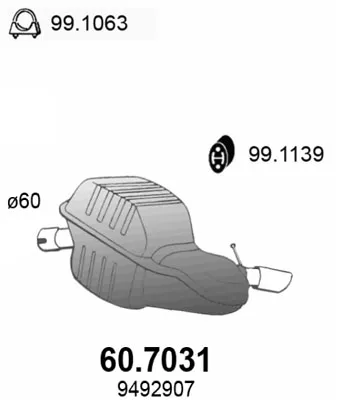 Hinterer Schalldämpfer Volvo S60 I
