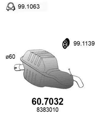 Hinterer Schalldämpfer Volvo S60 I
