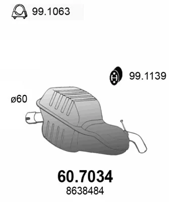Hinterer Schalldämpfer Volvo S80 I