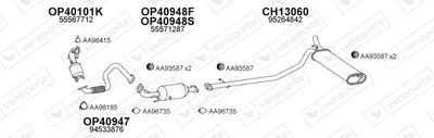 Abgassystem Chevrolet TRAX