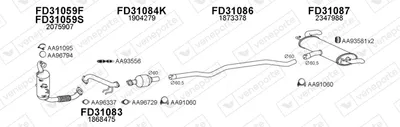 Auspuffanlage Ford MONDEO V Turnier · Ford MONDEO V Hatchback · Ford MONDEO V Limousine