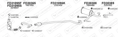 Abgassystem Ford TRANSIT CONNECT V408 Kastenkörper/MPV · Ford TOURNEO CONNECT / GRAND TOURNEO CONNECT V408 MPV · Ford TRANSIT CONNECT MPV