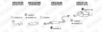 Abgassystem Honda CIVIC VI Fastback