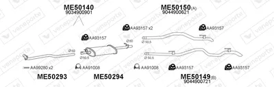 Abgassystem Mercedes-Benz SPRINTER 2-t Plattform/Chassis · Mercedes-Benz SPRINTER 2-t Van · Mercedes-Benz SPRINTER 2-t Bus