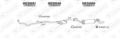Abgassystem Mercedes-Benz 123 T-Modell