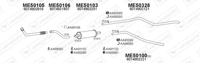 Abgassystem Mercedes-Benz T1 Bus · Mercedes-Benz T1 Van · Mercedes-Benz T1 Plattform/Chassis